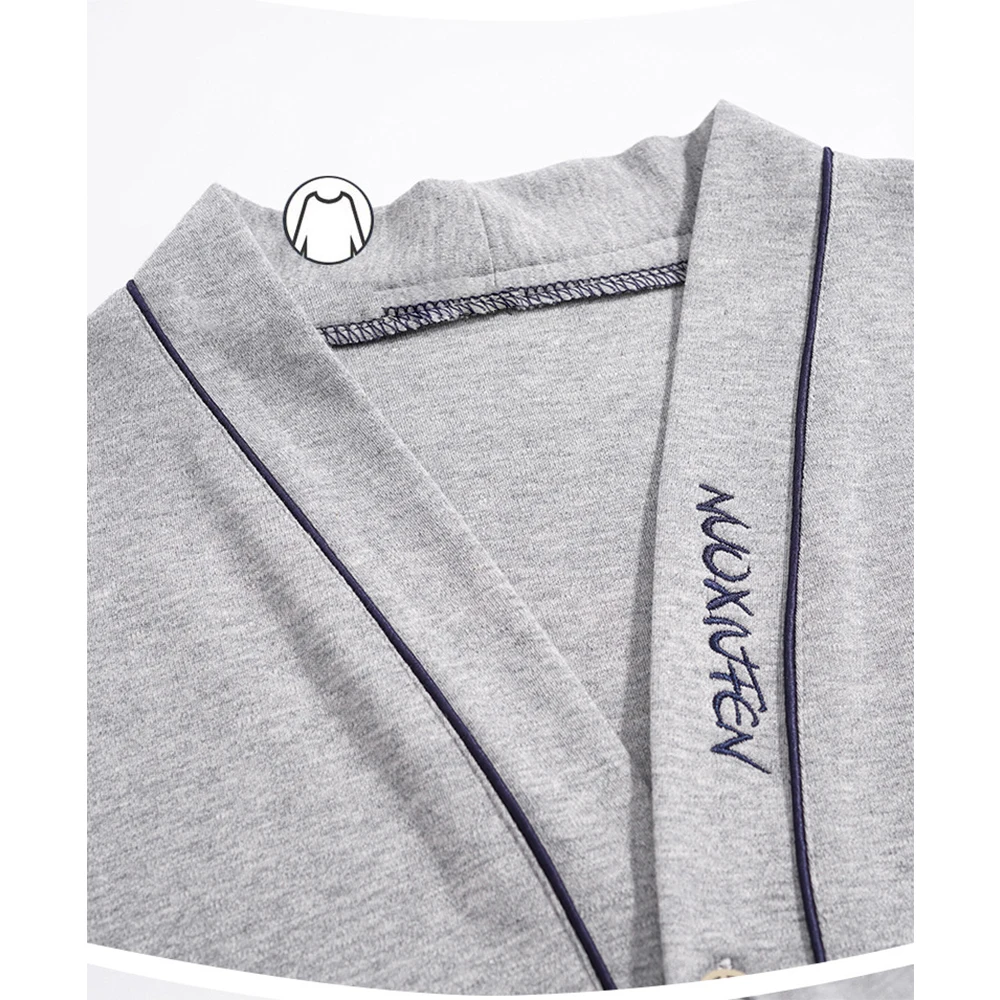 100% Cotton Trendyol Solid Pajama Sets Casual Man V Neck Pyjama Button Sleepwear+Elastic Waist Shorts Male Pajamas pijama hombre