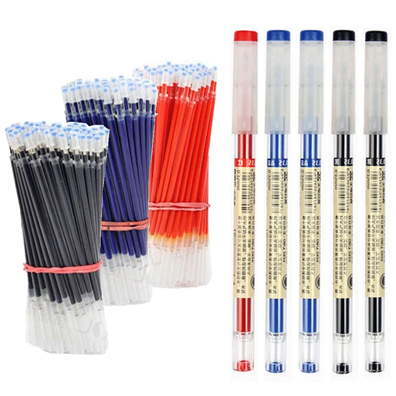 Haile 23Pc/Lot Gel Pens Black/Blue/Red ink 0.35mm Thin Tip Refills Rods Set Gelpen For School Office Writing Stationery Supplies