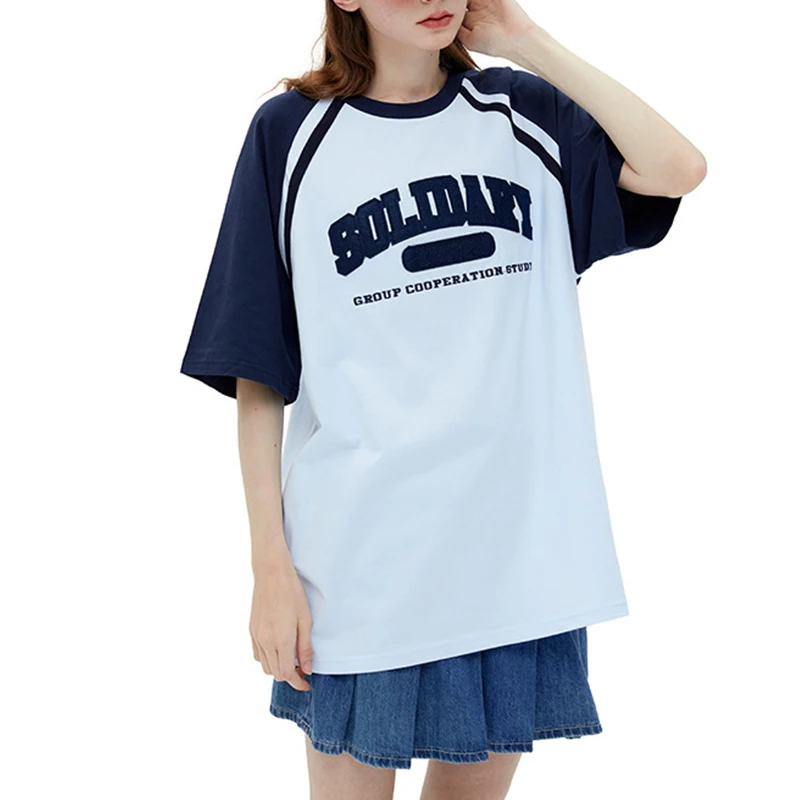 

Винтажная бейсбольная форма, Лоскутная футболка с длинным рукавом для мужчин и женщин, повседневные спортивные футболки с коротким рукавом...