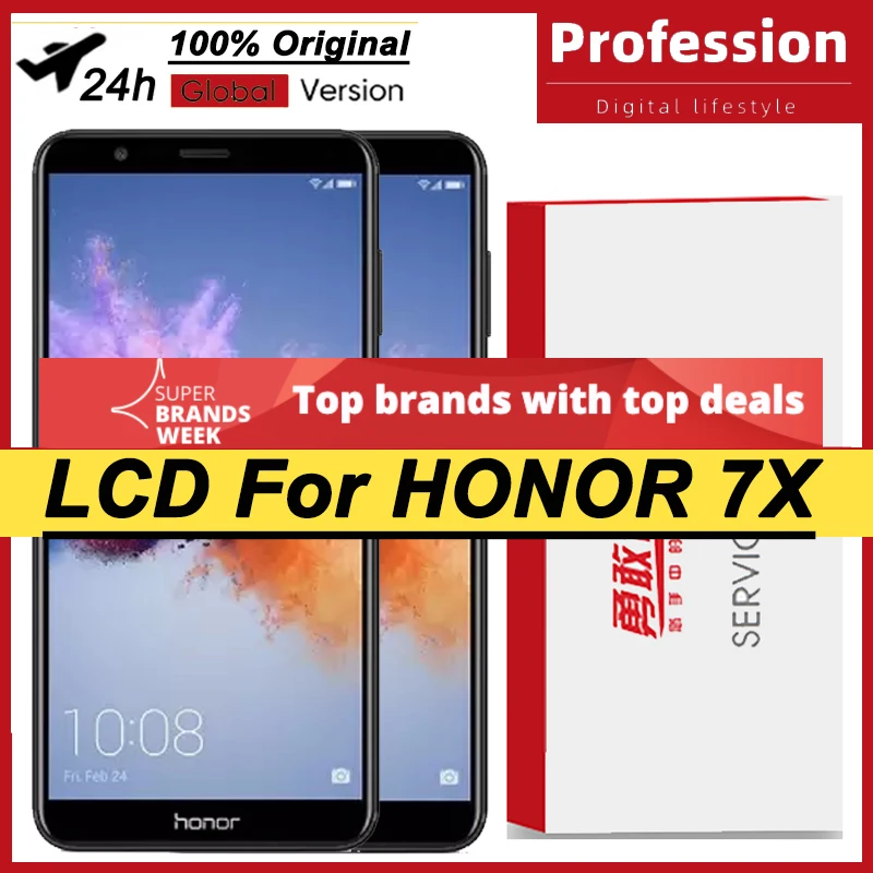 100% Оригинальный 5 93 ''дисплей с рамкой для Huawei Honor 7X BND-AL10 BND-L21/L22 ЖК-дисплей
