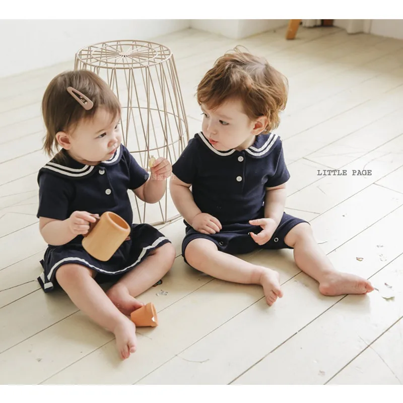 

2023 children's clothing girls Summer Family Matching Clothes Brother Sister Outfits Spanish Baby Girl Dress Boys Romper Overall