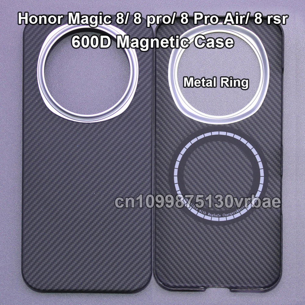 Фото Чехол для Honor Magic 8 Pro/8/8 Pro Air/8 RSR из углеродного волокна 600D, кевлара, арамидного волокна, тонкий жесткий чехол с держателем для карт и магнитной застежкой. №2