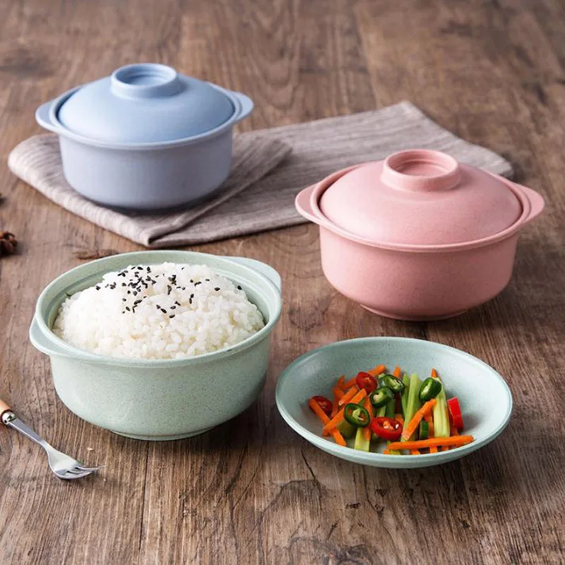 

Instant Noodle Bowls with Lids Soup Hot Rice Bowls Students Food Container