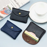 2022 new card holder retro solid color coin purse ultra thin pu leather earphone pouch slim money case fashion quality wallet