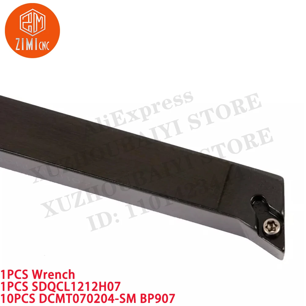 1PCS SDQCL1212H07 Держатель инструмента для внешнего точения токарного станка с ЧПУ + 10PC