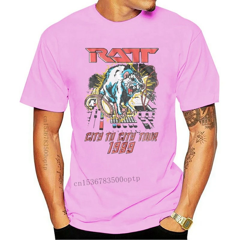 Fashion RATT City To City USA Tour 1989 t-shirt da uomo Heavy Metal Concert Tour Rock Band