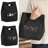 insulated lunch bag for womens kids cooler bag portable canvas bento tote thermal school picnic storage pouch cartoon pattern