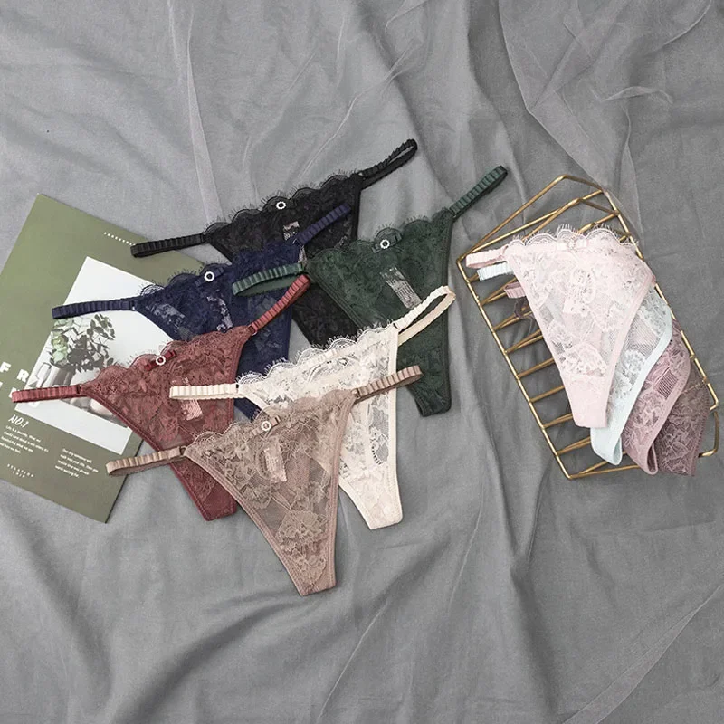Женские сексуальные стринги прозрачные кружевные трусики нижнее белье с низкой