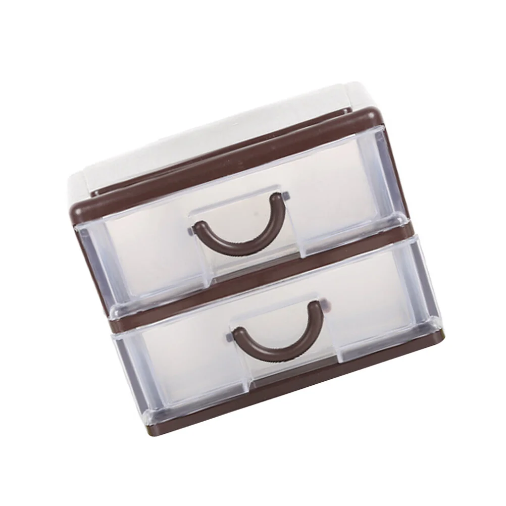 

Organizer Box Desktop Drawer Storage Container Case, Clear Drawer Units Jewelry Display Box Small 3 Drawer Storage