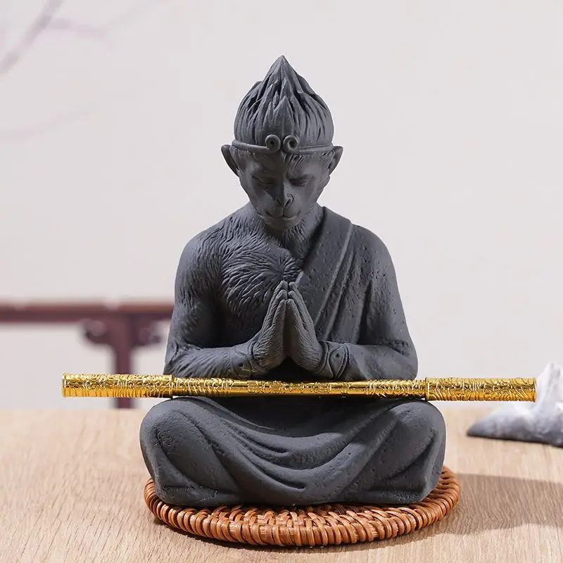 Цементное украшение Battle Saint Buddha Sun Wukong для садоводства рокерных цветов аквариума