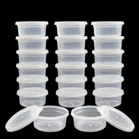 20pcs foam ball round clear storage box container with lid vegetable storage slime clay storage jar sealed drawer organizer