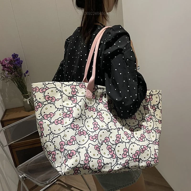 Женская Парусиновая Сумка-тоут с мультяшным принтом