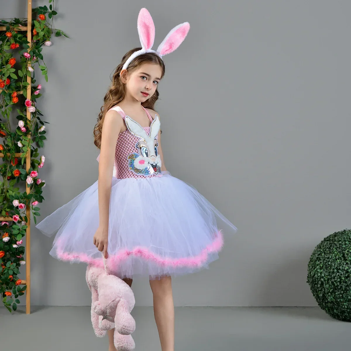 Платье-пачка с пасхальным кроликом для маленьких девочек костюмы косплея