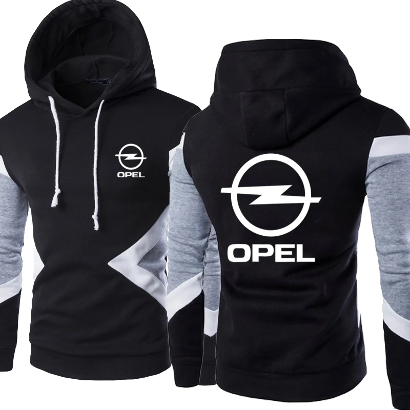 

New Spring Autumn Fashion Opel Car Logo Hoodies Patchwork Men Pullover Sweatshirts Casual Cotton Hoody 5 Colors