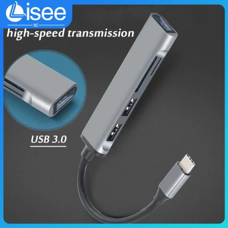 

Type C Hub Card Reader Multiport With Sd Tf Ports Usb Split Hub Converter Portable High Speed For Macbook Computer 5 In 1