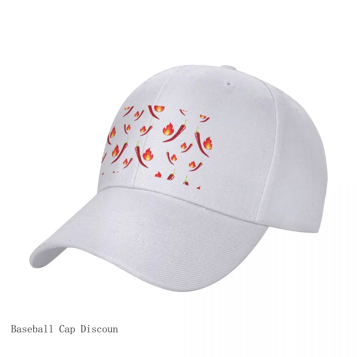

Best Red Chili Pepper Pattern, red chili with burning fire Cap Baseball Cap Visor rave Hat ladies Men's