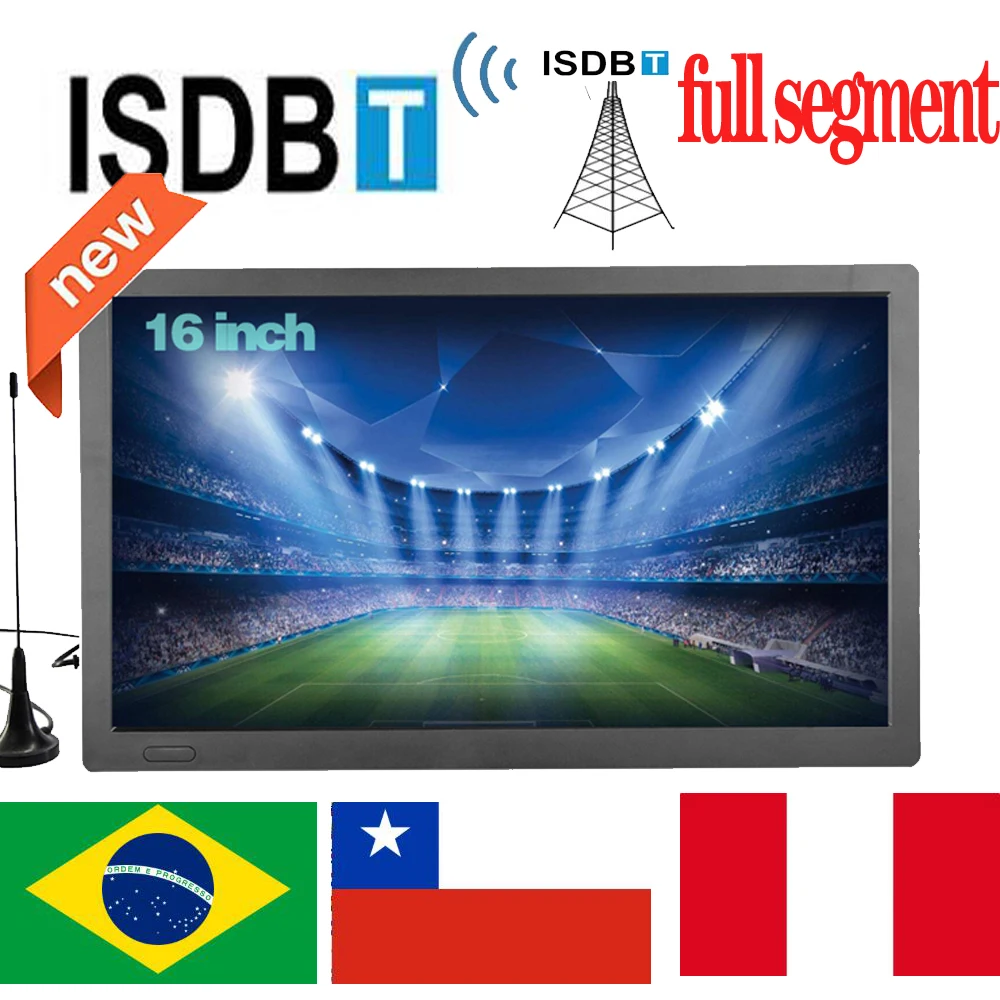 LEADSTAR 16 Inch 1280X800 ISDB T Портативный телефон с поддержкой Isdb Hevc H265 10Bit Car Kitchen TV для