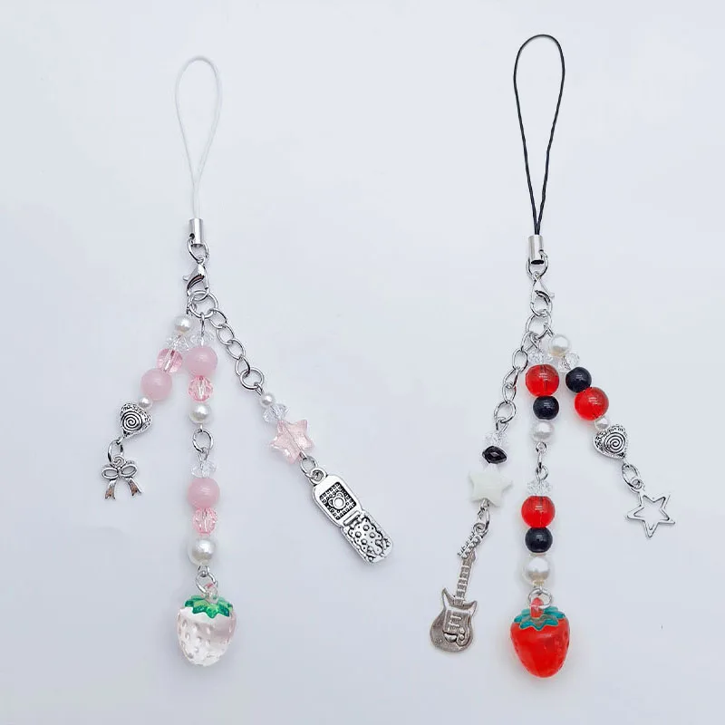 Брелок для ключей из акрилового сплава с бусинами