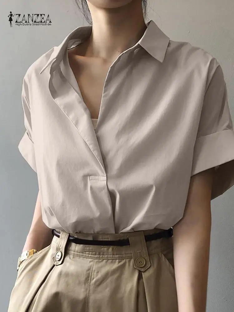 Женская блузка ZANZEA с коротким рукавом