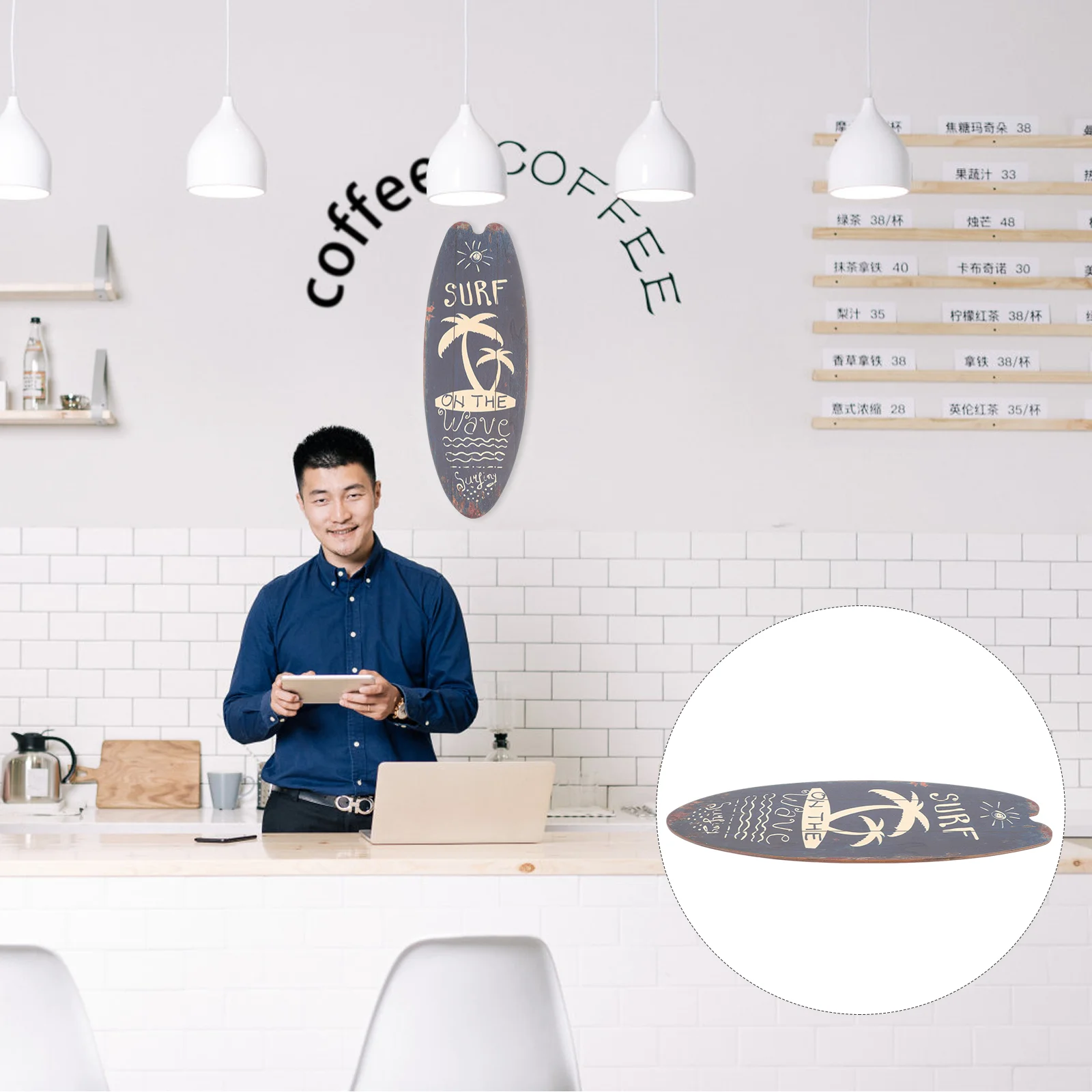 

Surfboard Sign Wall Plaque Wooden Signs Beach Decoration Hanging Decor Nautical Wood Sea Door Coastal Board Seaside Summer