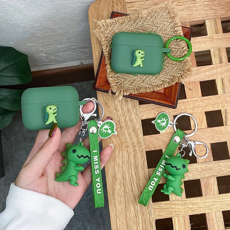 Мультяшный футляр для наушников SoundPEATS Truengine 2 Чехол Забавный динозавр силиконовый защитный чехол для телефона с брелоком аксессуары