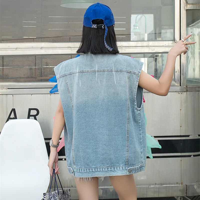 Короткая джинсовая куртка с трехмерным украшением и бантом для женщин 2021