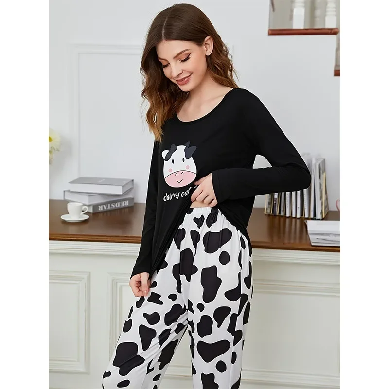 Домашняя одежда с принтом Plant Constellation весенне-осенние тонкие хлопковые женские