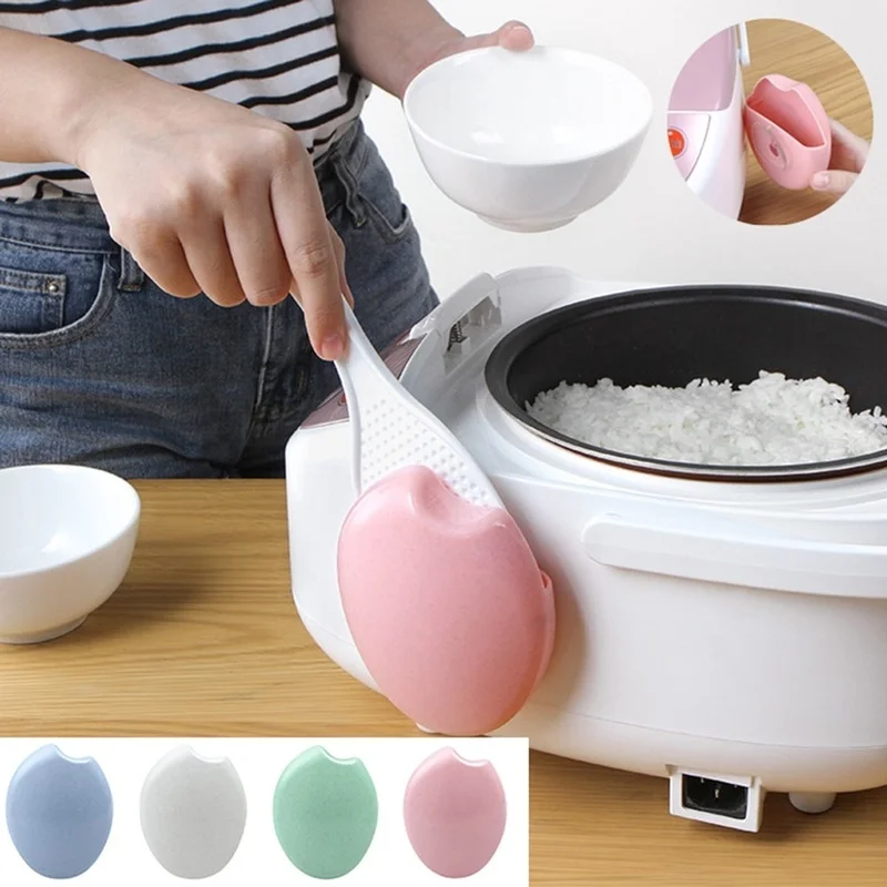 

Kitchen Organizer Plastic Storage Rack Spoon Sucker Electric Rice Cooker Rice Spoon Hanger
