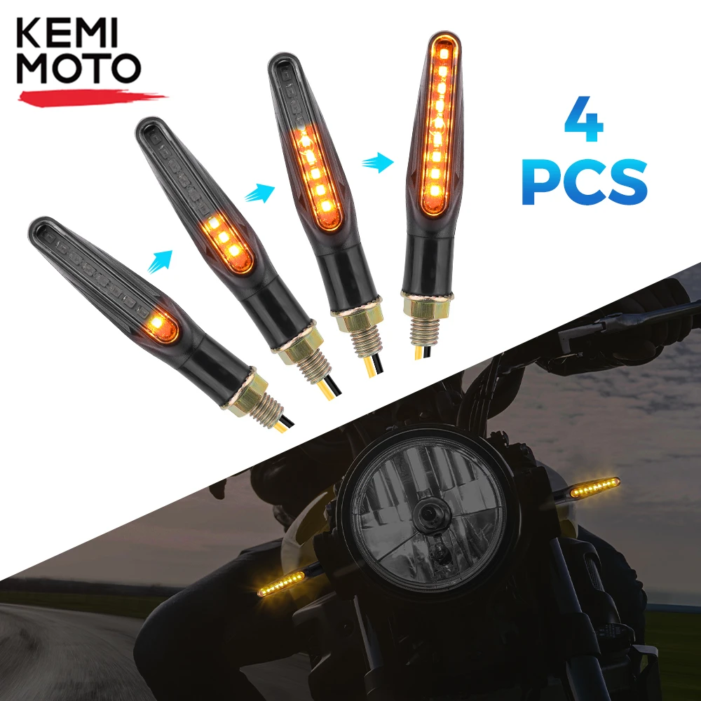 

4PCS LED Motorcycle Turn Signal Light Universal 12V IP67 Waterproof Amber Flasher Indicator Blinker Rear Lights Lamp Accessories