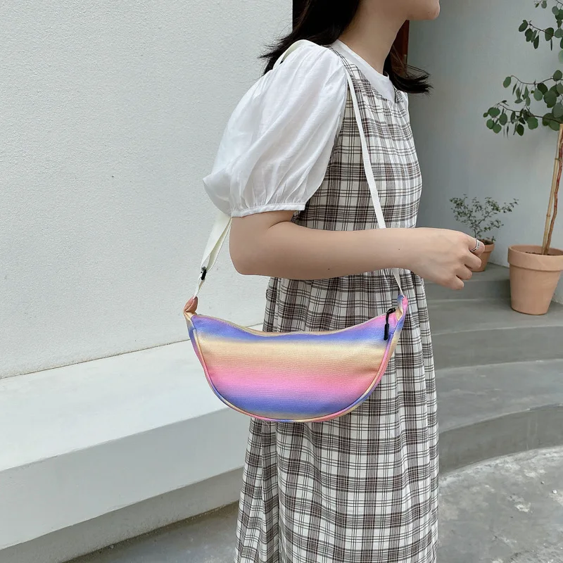 

Модная нагрудная сумка на широком ремешке для женщин, забавная роскошная дизайнерская сумочка на молнии, милый Хобо, модная женская поясная сумка