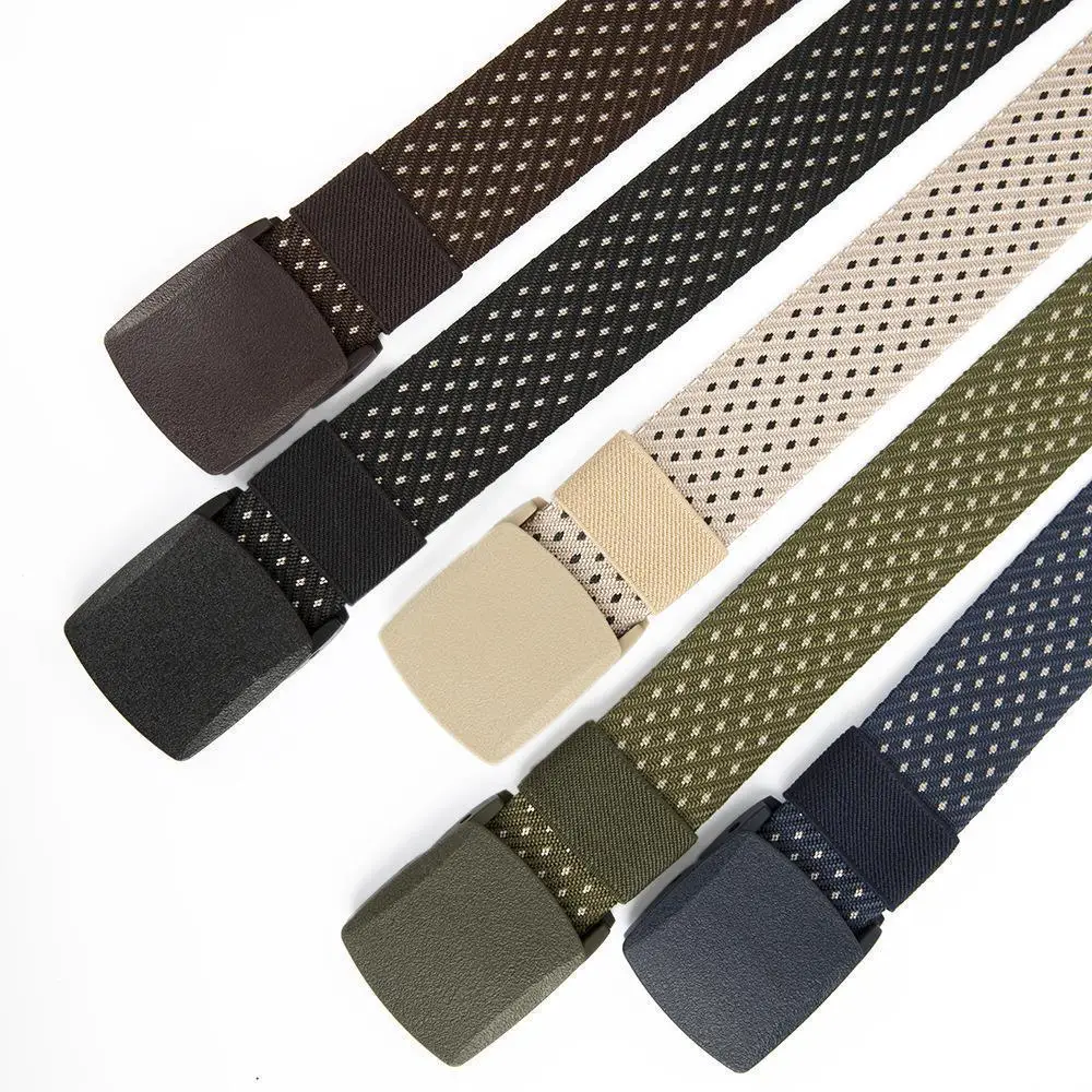 3.8cm New Outdoor Sports Nylon Woven Tactical Men's Belt Fashion Star Point Jacquard Military Training Canvas Belt for Men