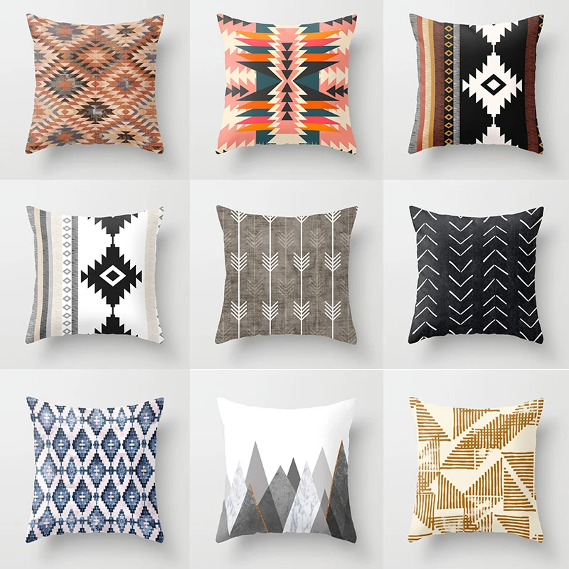 

Vintage Pattern Pillow Cover Ethnic Herringbone Background Cushion Cover For Home Sofa Chair Decoration Pillowcase Car Ornament