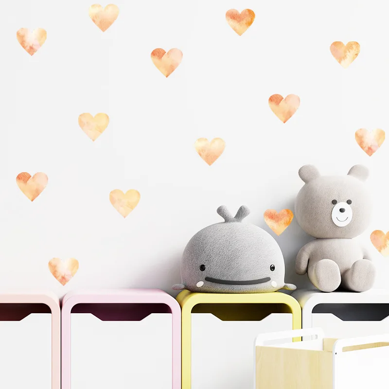Наклейки на стену с сердечками украшение для спальни самоклеящиеся наклейки