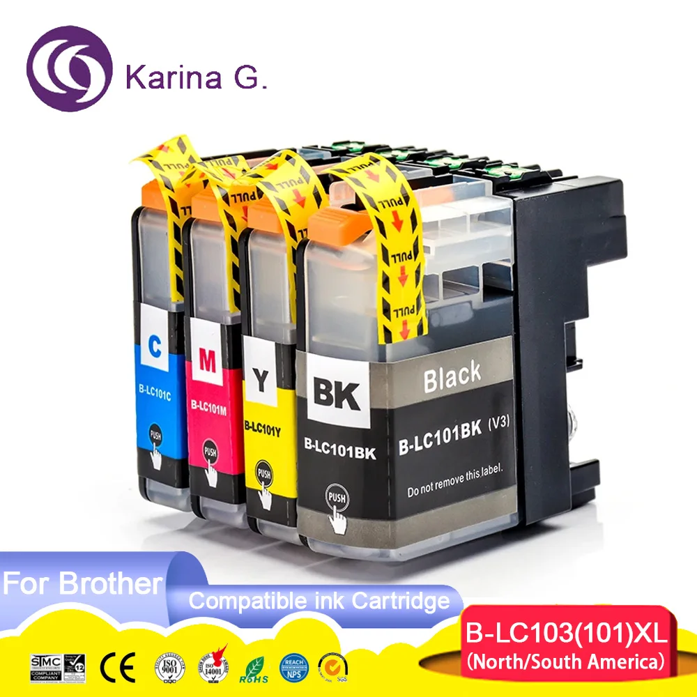 Фото Совместим с картриджем Brother LC101 LC103, костюмом для Brother DCP-J152W MFC-J245 MFC-J285DW MFC-J450DW MFC-J470DW и т. д. №1