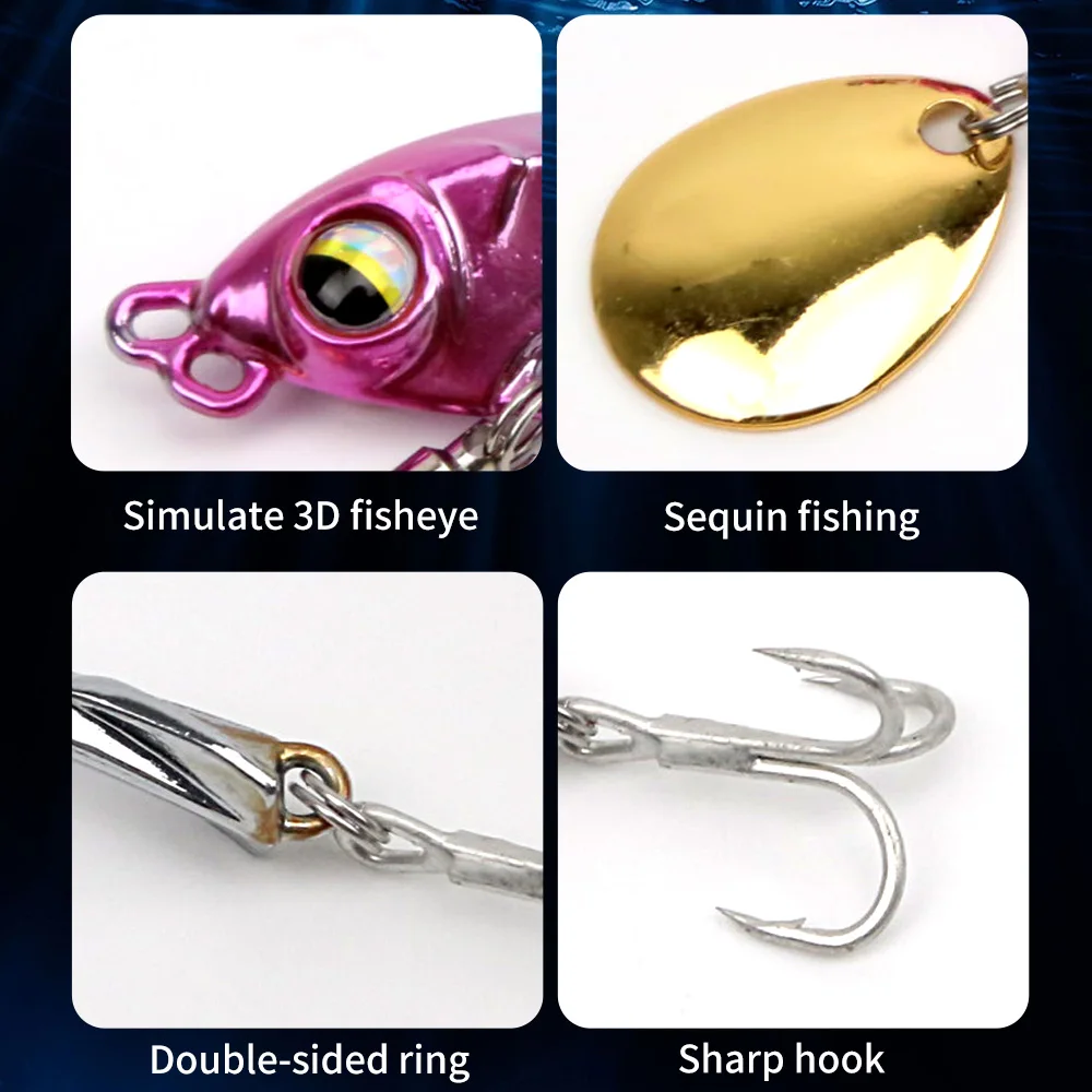 Спиннинговая блесна ORJD металлическая Приманка VIB 10 г 15 длинная с хвостом в виде