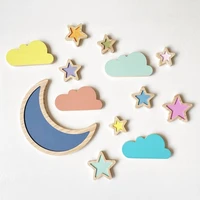 unfinished moon planet star ornaments wooden paint crafts toys children diy craft art project nursery room home decor supplies