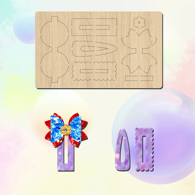 3 5 дюймовая прямоугольная заколка для волос с бантом и деревянной резкой