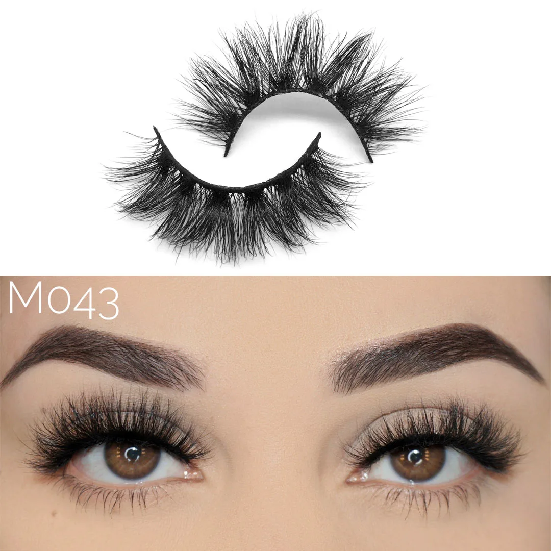 

M043 mink eyelashes natural long soft real mink lash Female makeup 100% Cruelty Free false eye lashes extension wholesale