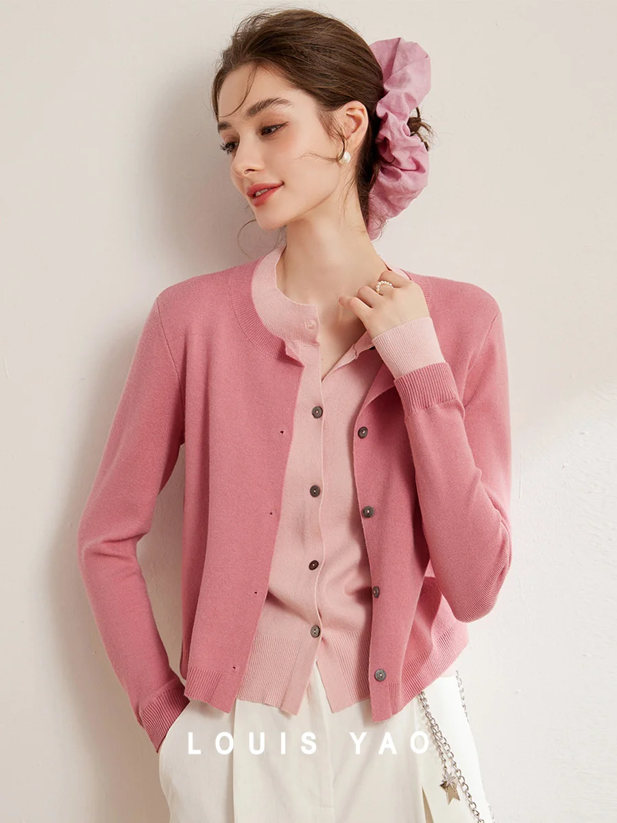 LOUIS YAO 2025 весенняя серия одного же цвета светлый и темный контрастный цвет