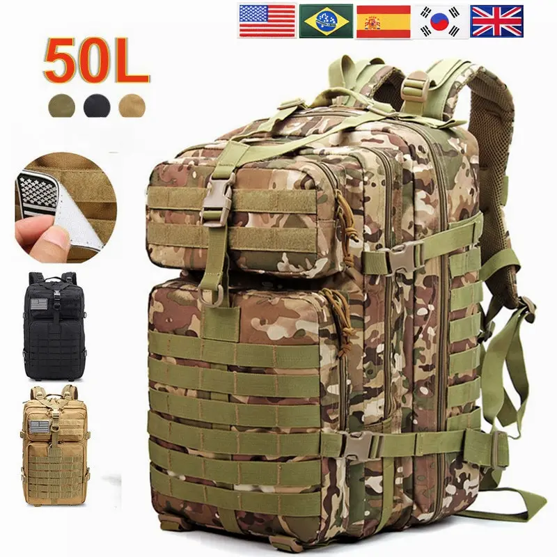 

Oulylan Large Capacity Army Military Tactical Backpack 3P Softback Outdoor Waterproof Bug Rucksack Hiking Camping Hunting Bags