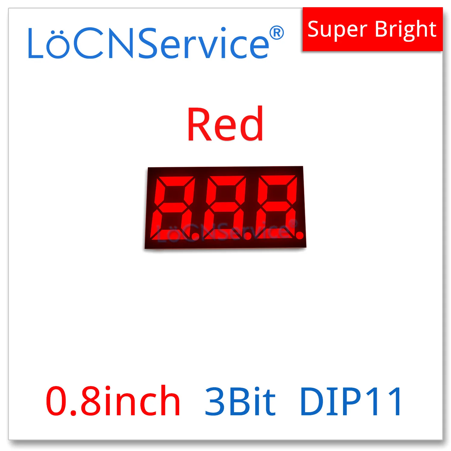 

LoCNService 30 шт. 0,8 дюймовый цифровой трубчатый светодиодный дисплей 3 Бит Красный общий анод/катод 7 сегментов 0,8 дюймов