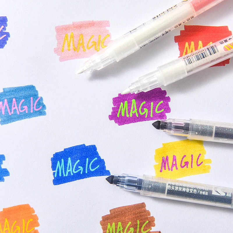 Набор маркеров-хайлайтеров с двойным наконечником 12 шт.