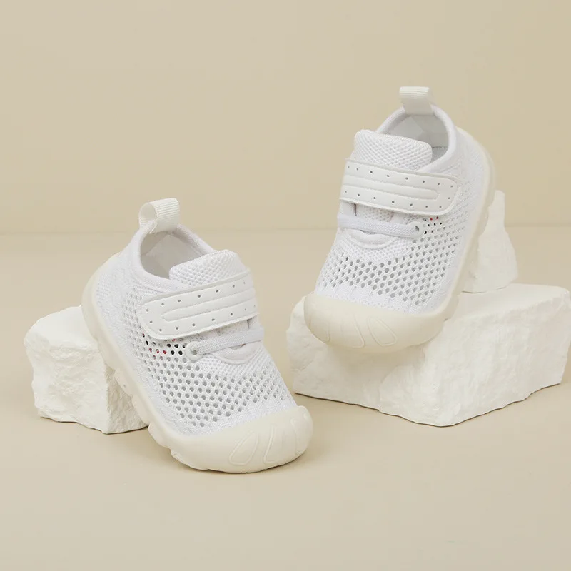 

Summer New Children Mesh Sport Shoes for Boys Hook & Loop Cute 2023 Baby Girls First Walker Shoes Kindergarten Britain Style