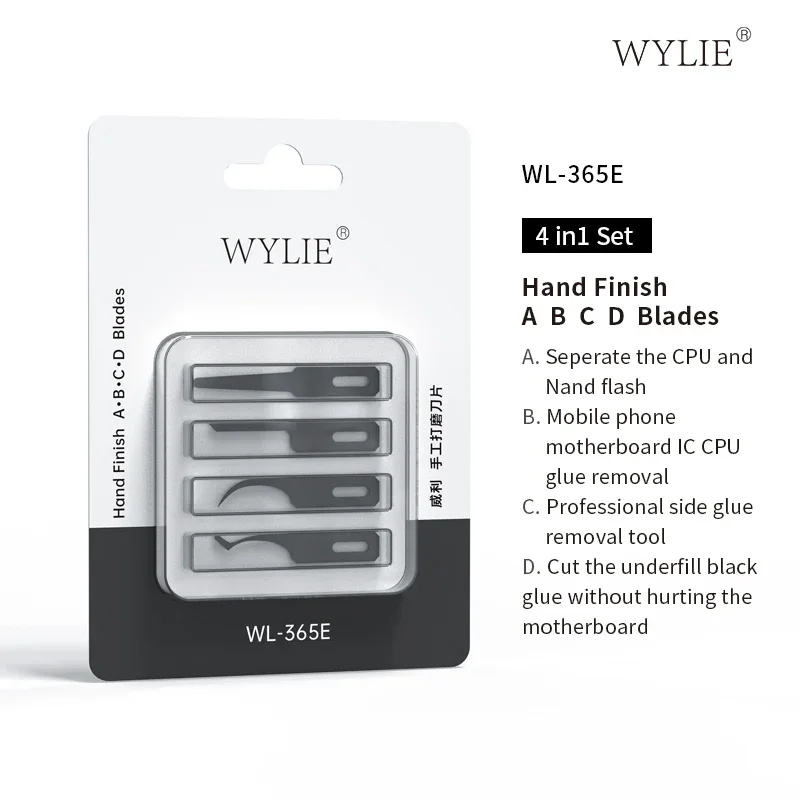WYLIE WL-365E 4 в 1 набор ручных заточенных лезвий для ремонта мобильных телефонов