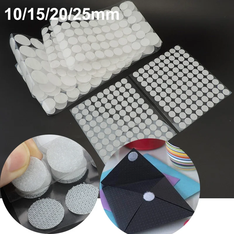 

100 пар, Самоклеящиеся Застежки-липучки для монет, 10/15/20/25 мм