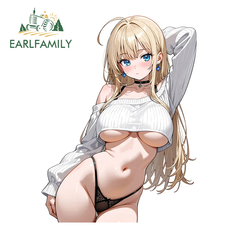 

EARLFAMILY аниме девушка граффити автомобильная наклейка сексуальный дизайн граффити лобовое стекло наклейка на заднее лобовое стекло подходит для автоаксессуаров