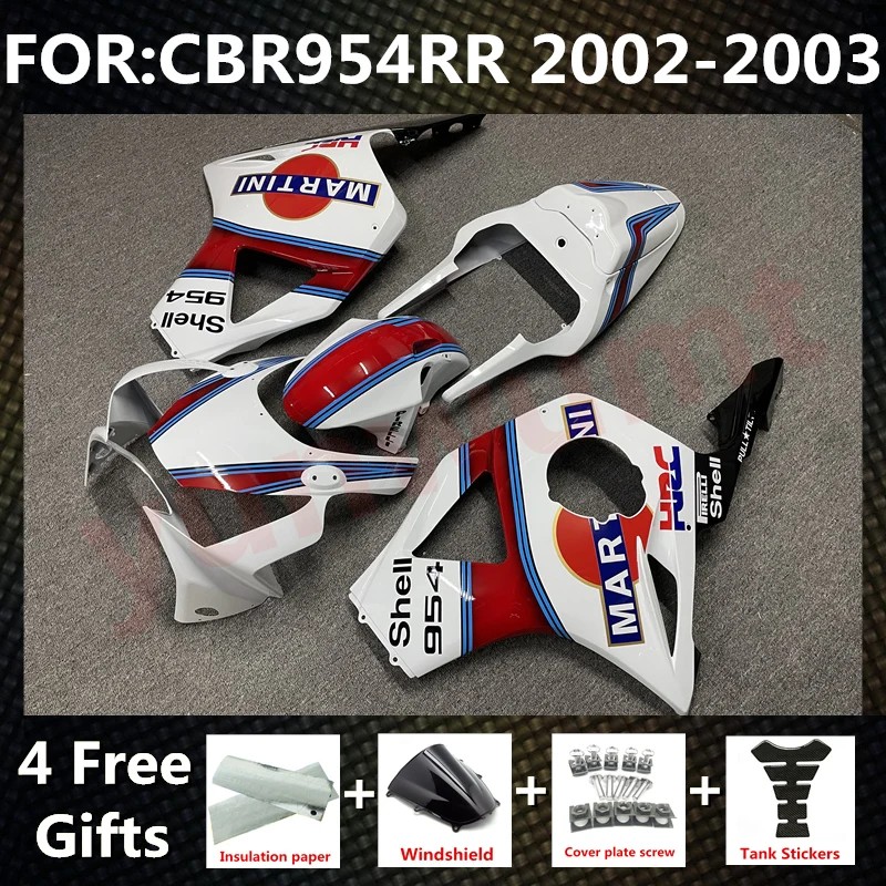 

Motorcycle Injection mold fairing kit fit For CBR 954RR 02 03 CBR954RR CBR954 RR 2002 2003 bodywork Fairings kits set red white