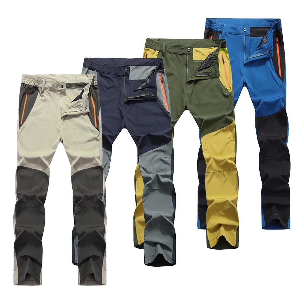 Men Hiking Camping Pants Wear Resistant Quick Dry Anti UV Pant Waterproof Elastic Trousers 5XL Climbing Trekking Summer