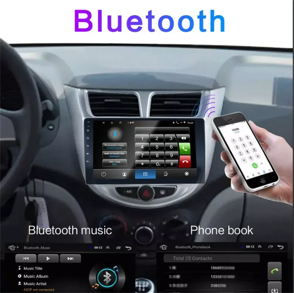 Android 14 Carplay 9-дюймовый автомобильный радиоприемник для Hyundai Solaris Verna Accent 1 2010-2016
