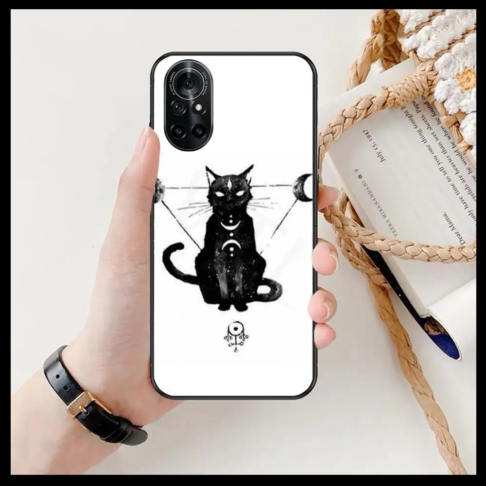 Прозрачный чехол Witch and cat для телефона Huawei Honor 20 10 9 8A 7 5T X Pro Lite